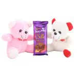 SurpriseForU Dairy Milk Silk With 2 Teddy Bear | Chocolate Gift | Chocolate Basket Hamper | 590