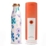 Eb-Everything Beautiful Copper White Flower Water Bottle With Printed Seamless Design - 1 L