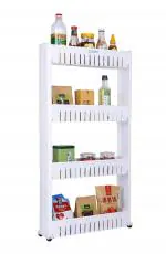 User Choise 4 Layer Storage Organizer Slim Rack Shelf with Wheels