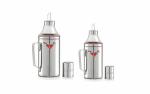 VARNA STAINLESS STEEL Nozzle Oil Dispenser with handle 1 Litre|750ML (Set of 2) Oil Bottle Oil Can