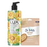Lux Botnicals Bright Skin Sunflower And Aloe Vera Body Wash With St.Ives Glowing Oatmeal Soothing Sheet Mask, 450 Ml (Combo Of 2)