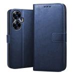 ZORZO Realme C55, Narzo N55 Flip Cover | Magnet Kick Stand | Shockproof | Dual Layer | Leather Flip Flap Mobile Flip Back Case Cover for Realme C55, Narzo N55- Blue