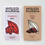 ANUTTAMA Dark Chocolate | Combo of 70% Cocoa & 62% Cocoa | Handmade Chocolate | No Preservatives | Natural Jaggery Sweetened | Combo of Dates & Classic (2 x 50g)