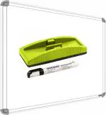 SHELFKING Non Magnetic 1.5x2 ft Whiteboard, One Side White board Marker & One Side Green Chalkboard Whiteboards and Duster Combos (White, Green)