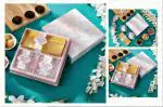 Aurum Gift 2 Diamond cut boxes (50 gms each), 8 pcs. cavity tray, Paper,corrugated box for gifts and sweet packaging