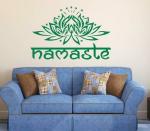 Lanstick Vinyl Green Namaste Flower Image Self Adhesive Wall Sticker 24 inch