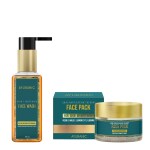 Ayuranic Tan & Dark Spot Removal Ayurvedic Face Wash for Glowing Skin + Tan Removal & Brightening Ayurvedic Face Pack for Men & Women Approved by Ministry of Ayush (Pack fo 2)