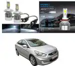Feelitson White Car C6 H4 Compact Design 36W/3800Lm Led Headlight For Hyundai Verna Fluidic New (Pack Of 2)
