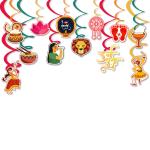 Festiko Happy Durga Puja Swirls Decoration 12 Pcs, Durga Puja Decoration Items