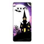 GADGETSWRAP Printed Vinyl Skin Sticker for Samsung Galaxy S10 - Spooky Halloween House Illustration