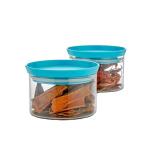 ULTRAZON Genius Container For Fridge, Jar & Container For Drawer Cabinet, Masala Cereals Rice Pulses Dry Fruits Container For Kitchen, Grocery Grain Storage Container ( 300 ml ) Pack Of 2