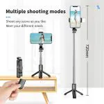 BOPUD 3-in-1 Selfie Stick Tripod Stand, Bluetooth Selfie Sticks with Remote Tripod.Bluetooth Extendable Selfie Sticks with Wireless Remote and Tripod Stand, 3-in-1 Multifunctional Selfie Stick with Tripod Stand