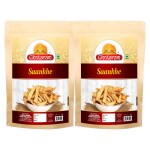 Ghotaram Indian Snack Gujarat Namkeen Snack Homemade Namakpara Matar Para | Ajwain Namakpara | Salone | Namkeen - Chai Puri Salone Mathri Perfect for Tea Time or Anytime Snacking-420g*2Pack