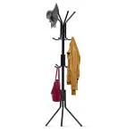 Inditradition Metal Coat Rack Hanger Stand, Free Standing | for Suit, Blazer, Jacket, Gown, Handbags, Umbrella (Do-it-Yourself, 12 Hooks, 68 Inches, Black)