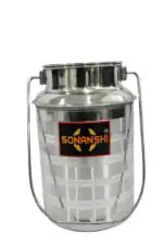 Sonanshi Silver Stainless Steel Milk Container With Lid 2 L