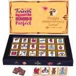 Expelite Happy Anniversary Love Chocolates - 18 pc first Wedding Anniversary Gift For Wife Bars, Truffles (400 g)