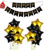 FANEX Solid Paper Happy Birthday Decoration Banner and Balloon Set(Pack of 11)
