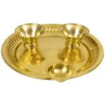 Spillbox Traditional Handcrafted Brass Thali/Aarti Plate for Puja/Worship - RING AARTI
