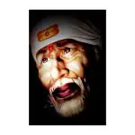 SHASWAT ART Sai Baba Face Sparkle Coated Self Adhesive Wallpaper Without Frame Digital Reprint 24 inch x 36 inch Painting( multicolour)