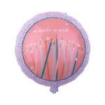 Hippity Hop Rubber Multicolor Foil Balloon Make A Wish Printed Round