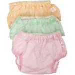 Risheeraj Kids Plastic PVC Diaper Reusable Waterproof Panty Padded Baby Nappy Panty Training Pants with Inner Absorbable Cloth & Outer Plastic (3-6 Months, Medium)
