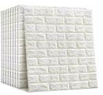 Sky Walls White Polyethylene Foam 3D Brick PE Foam Self Adhesive Wallpaper, 77 x 70 Cm (Pack of 15)