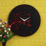 Webelkart Beautiful Owl Shape Round Wooden Wall Clock for Home and Office Decor (12 Inches,Black)