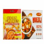 Leoppa Cornflakes Classic Breakfast | Crunchy & Diet Muesli | 83% Whole Grains, Fruit and Nut | Naturally Cholestrol Free | Source of Iron, Protein, and Fiber | 500gm + 400gm | Pack of 2