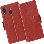 Frazil Faux Leather Case Flip Cover for Asus Zenfone Max M1 with Foldable Stand & Cards Slots - Brown
