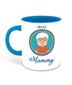 Whats Your Kick Best Mummy Design Printed Sky Blue Ceramic Coffee Mug and Tea Mug 325ml