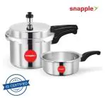 Snapple 3 Liter + 2 Liter Pressure Cooker Combo Pack ISI Certified 5 Years Warranty 3 L, 2 L Outer Lid Pressure Cooker (Aluminium)