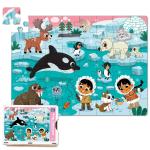 Mini Leaves Multicolor Wood Polar Adventure Floor Puzzles 48 months (Pack of 48)