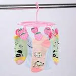 DHYANI baby cloth pin Plastic Cloth Drying Stand with 8 Hanger Clips/pegs, Baby Clothes Hanger Stand, Pink