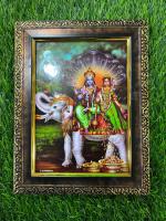 Framtastic Lakshmi Narayan wooden Photo frame For Wall/ Pooja Room/hangings decoration