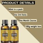 Vivaglo Ginger essential oil Fat loss oil Weight loss oil Belly fat reduction oil Waist slimming oil Body contouring oil Natural fat loss oil Organic fat loss oil Targeted fat loss oil 60 ML (Pack of 2)