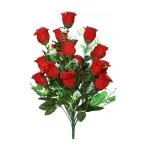 Saf Velvet Rose Artificial Flowers For Home Decore 21 Stem| Without Pot| Red, Pack Of 1, Height 60 Cm