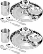 LIMETRO STEEL Stainless Steel Dinner Set - 12 Pcs