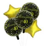 AMFIN (Pack of 5) 40 Birthday Party Decorations 40 Birthday Decoration items Naughty 40 birthday Forty birthday decoration Anniversay 40th