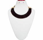 JAYA VISION ENTERPRISES Maroon Crystal beaded Beautiful Choker-tg13