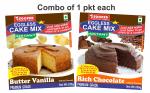SOOPER EGGLESS CAKE MIX VANILLA+CHOCO 1EACHx250g 500 g (Pack of 2)