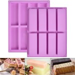 Moldberry 1 Pcs 8 Cavity Large Rectangle Granola Bar Silicone Mold/Nutrition/Cereal Bar Molds Energy Bar Maker for Chocolate Truffles Ganache Bread Brownie Cornbread Cheesecake Pudding Butter Mould