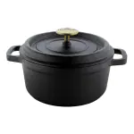 Trilonium Cast Iron Dutch Oven Pot | Biryani Pot | Cooking Pot | Pre-Seasoned | 22cms | 3 Litres