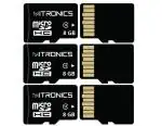 Mitronics Micro Sd Card, 8 Gb, Microsd Memory Card Read Speed 100 Mb S For Mobile Phones, Cameras, Cctvs & & Drones - Fast Data Transfer with CPRM Standard Highest Security (Pack Of 3)