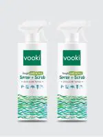 Vooki Ecofriendly Tough Lime Scale Stain Descaler Remover, Spray and Scrub Cleaner for Bathroom Taps, Basins, Showers & Floor Tiles - 500 ml (Pack of 2)