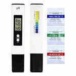 AMPEREUS PH Meter for Water Testing With High Accuracy with 0.00-14.00pH pH Tester Temperature and Water Quality Test, Swimming Pool with 3 Buffer Powders