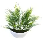 Fancy Mart Artificial Green Shrub Plant in White Boat Pot 28 x 30 cm