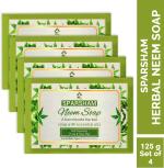 Sparsham HANDMADE NEEM SOAP FOR PURIFIED SKIN RASHES ACNE & PIMPLE 500g PACK OF 4