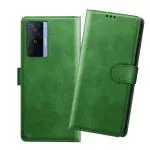 HANIRY Flip cover For VIVO X70 flip cover / Vivo V2133A flip cover / Green