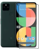 Lustree Google Pixel 5A 5G Black Tempered Glass Scratch Proof and Bubble Free Screen Protector with Dry and Wet Wipe - 18 x 5 cm