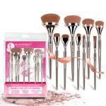 Majestique Premium Makeup Brush Set | Rose Gold Chrome Plating Synthetic Beauty Brush | Foundation Blender Brush, Eye Makeup Brush Set | Luminous HD Compact Brush - Pack of 9